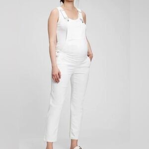Gap White Maternity Overalls Size Medium.